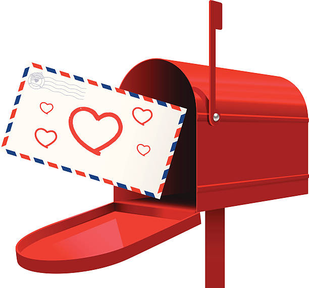 Illustration of an Open Mailbox and a Love Mail coming out of it or going into it. (Pdf(6) and Ai(8) files are included)