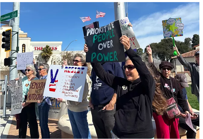 Residents of Santa Maria take part in nationwide protest against trump administration